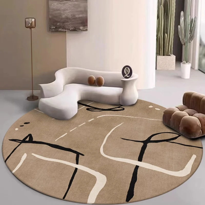 Round Brown Striped Carpet Japanese Style Wabi-Sabi Style Living Room Carpet Minimalist Art Bedroom Rug Non-Slip Balcony Rug 양탄자
Round Brown Striped Carpet Japanese Style Wabi-Sabi Style Living Room Carpet Minimalist Art Bedroom Rug Non-Slip Balcony Rug 양탄자