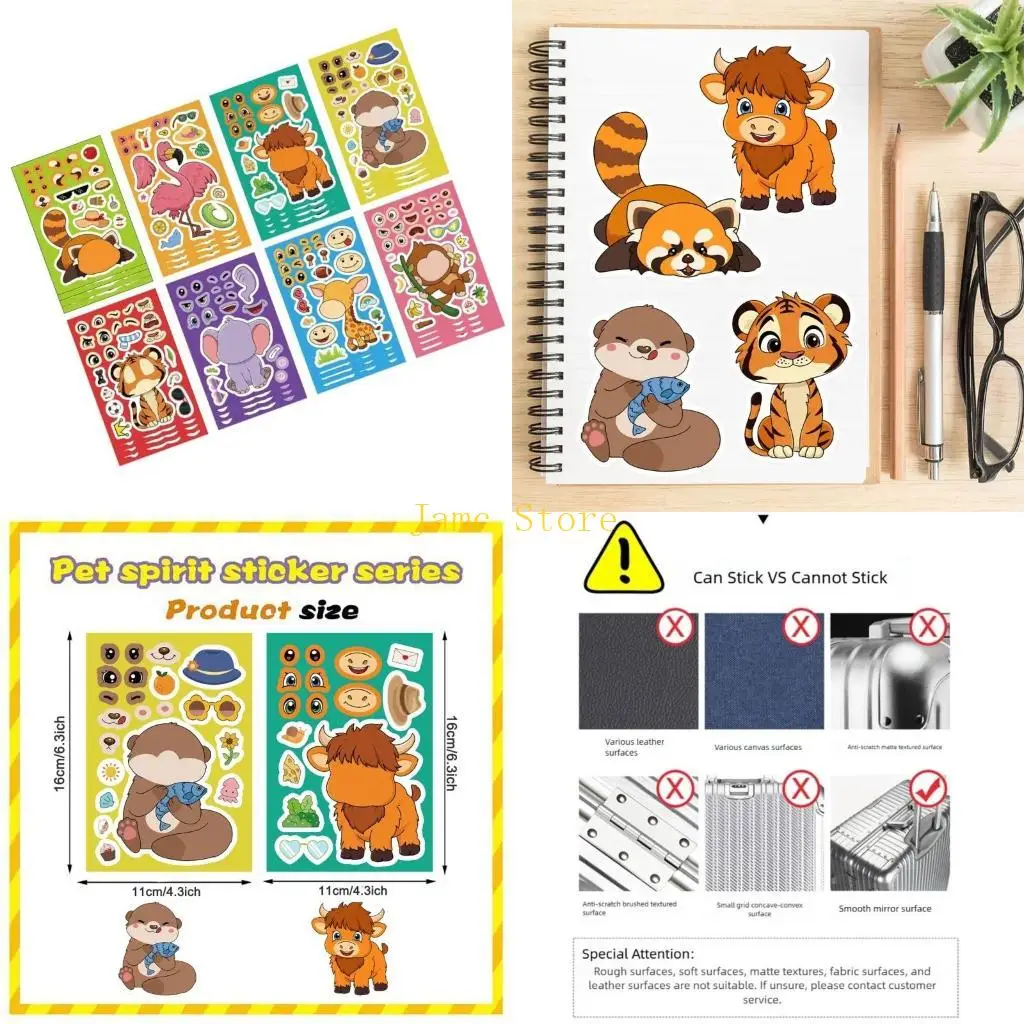 LX0B 8Pcs Fun Animals Design Peels And Decals For Electronics Personalizations PVC Material Artistic Decoration
LX0B 8Pcs Fun Animals Design Peels And Decals For Electronics Personalizations PVC Material Artistic Decoration