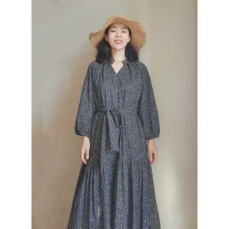 New Autumn Winter Pure Cotton Long Sve Midi Dr Vintage V-ne Print Loose Fit Original Design Women's Faion Dr
New Autumn Winter Pure Cotton Long Sve Midi Dr Vintage V-ne Print Loose Fit Original Design Women's Faion Dr