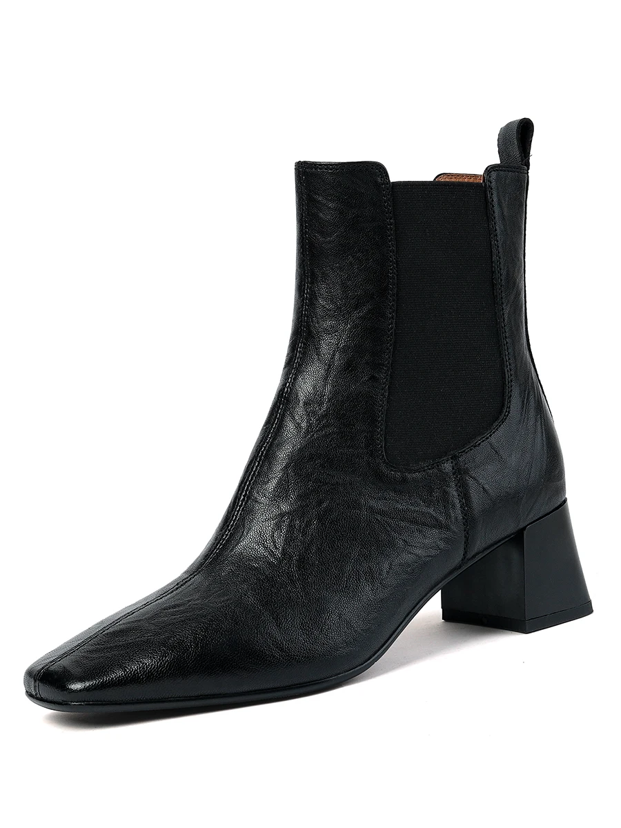 Женские ботильоны из натуральной овечьей кожи, на квадратном каблуке 4,5 см
Женские ботильоны из натуральной овечьей кожи, на квадратном каблуке 4,5 см