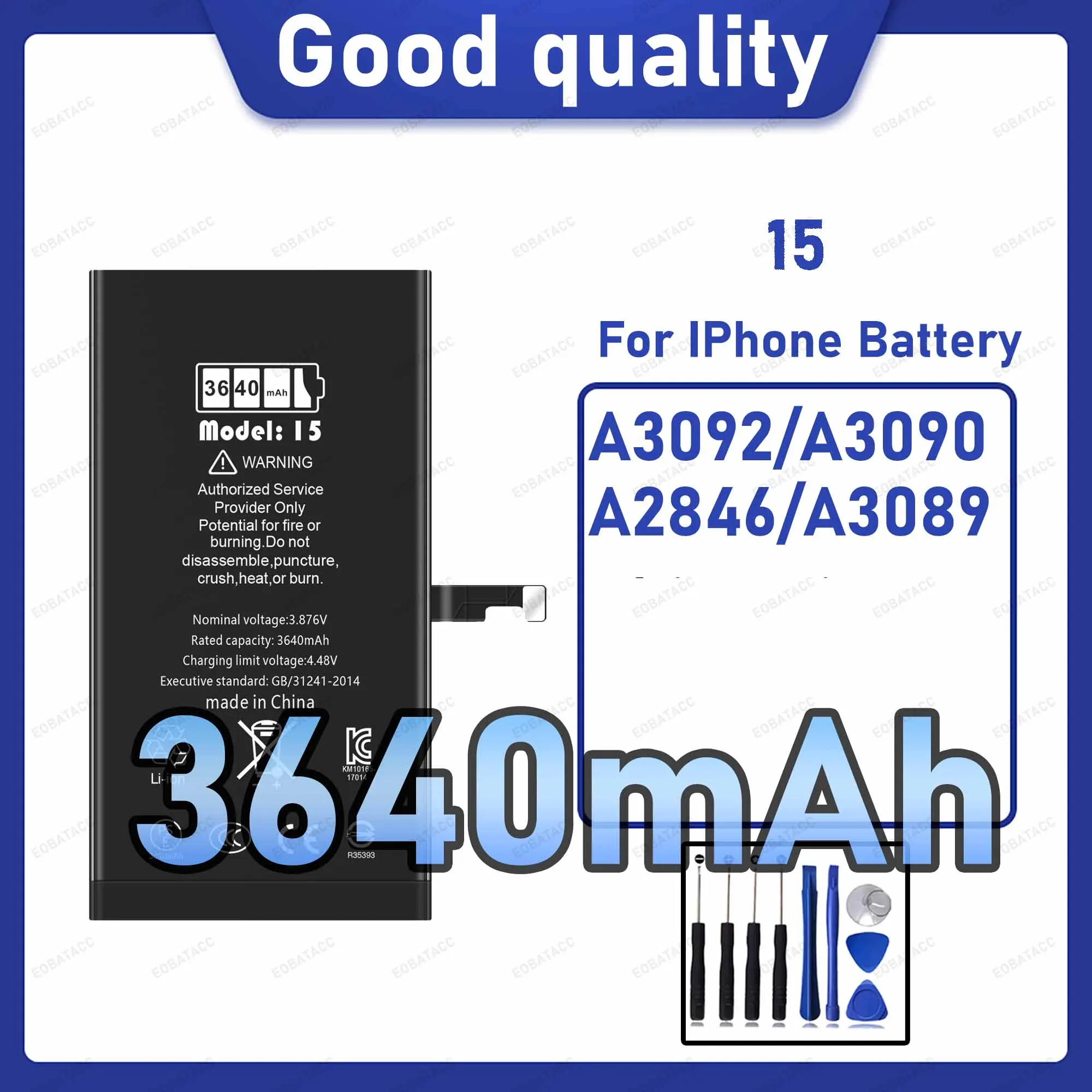 3640mAh Diagnostic Battery show genuine part no pop up message for iPhone 15 battery
3640mAh Diagnostic Battery show genuine part no pop up message for iPhone 15 battery