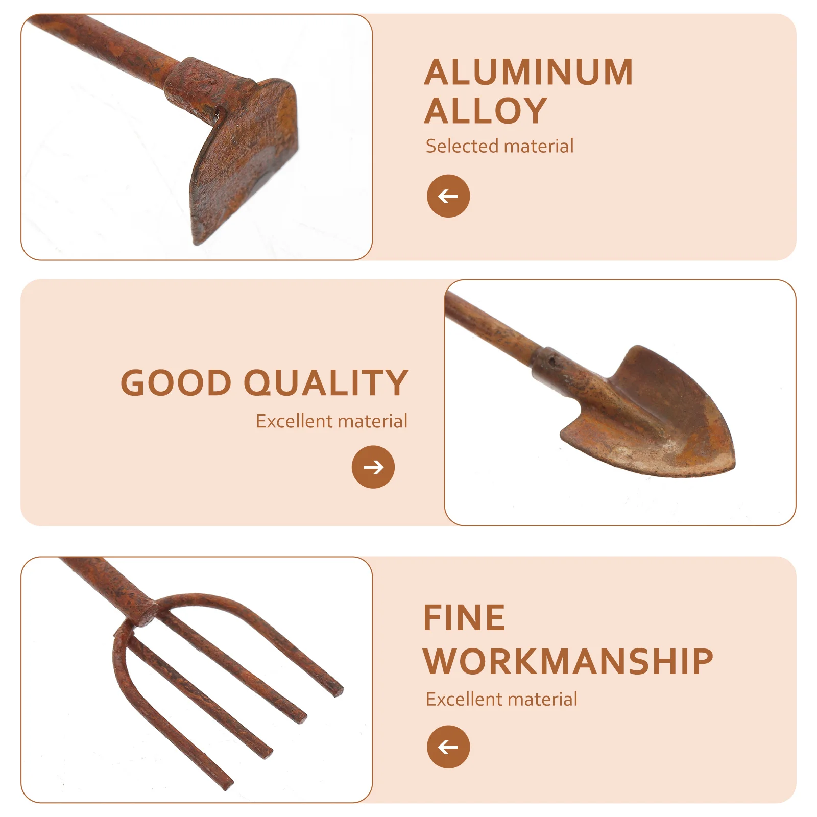 1Set Mini Garden Tools Premium Material Durable Practical Lifelike Appearance Traditional Design Photography Prop Desktop
1Set Mini Garden Tools Premium Material Durable Practical Lifelike Appearance Traditional Design Photography Prop Desktop