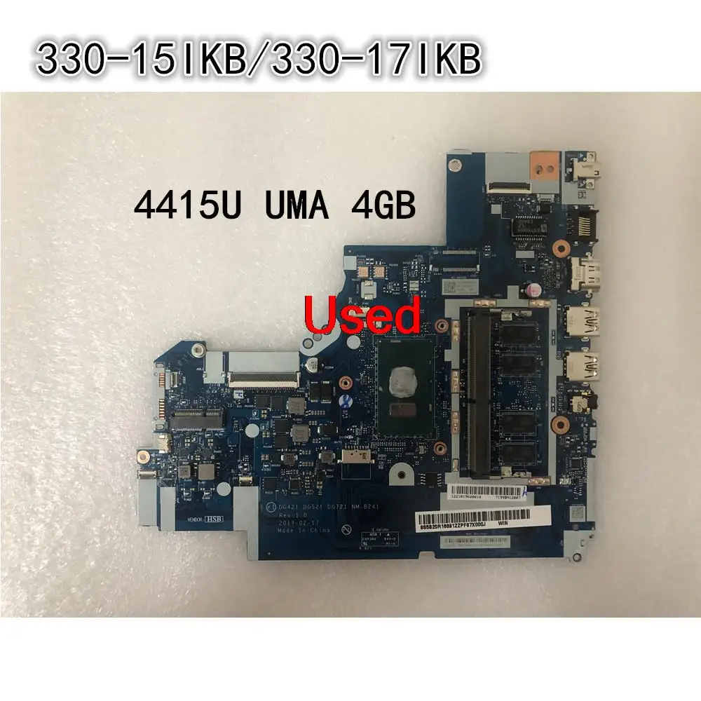 Used For Lenovo Ideapad 330-15IKB/330-17IKB Laptop Motherboard mainboard CPU 4415U UMA 4GB FRU 5B20R16691
Used For Lenovo Ideapad 330-15IKB/330-17IKB Laptop Motherboard mainboard CPU 4415U UMA 4GB FRU 5B20R16691