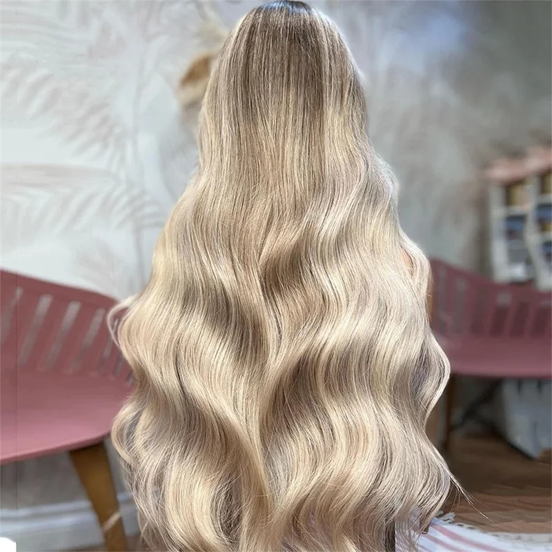 Synthetic Lace Front Wig Blonde Mix Ash Brown Wig Dark Root Synthetic Glueless Wig Long Body Wave High Quality Natural Lace Wig
Synthetic Lace Front Wig Blonde Mix Ash Brown Wig Dark Root Synthetic Glueless Wig Long Body Wave High Quality Natural Lace Wig