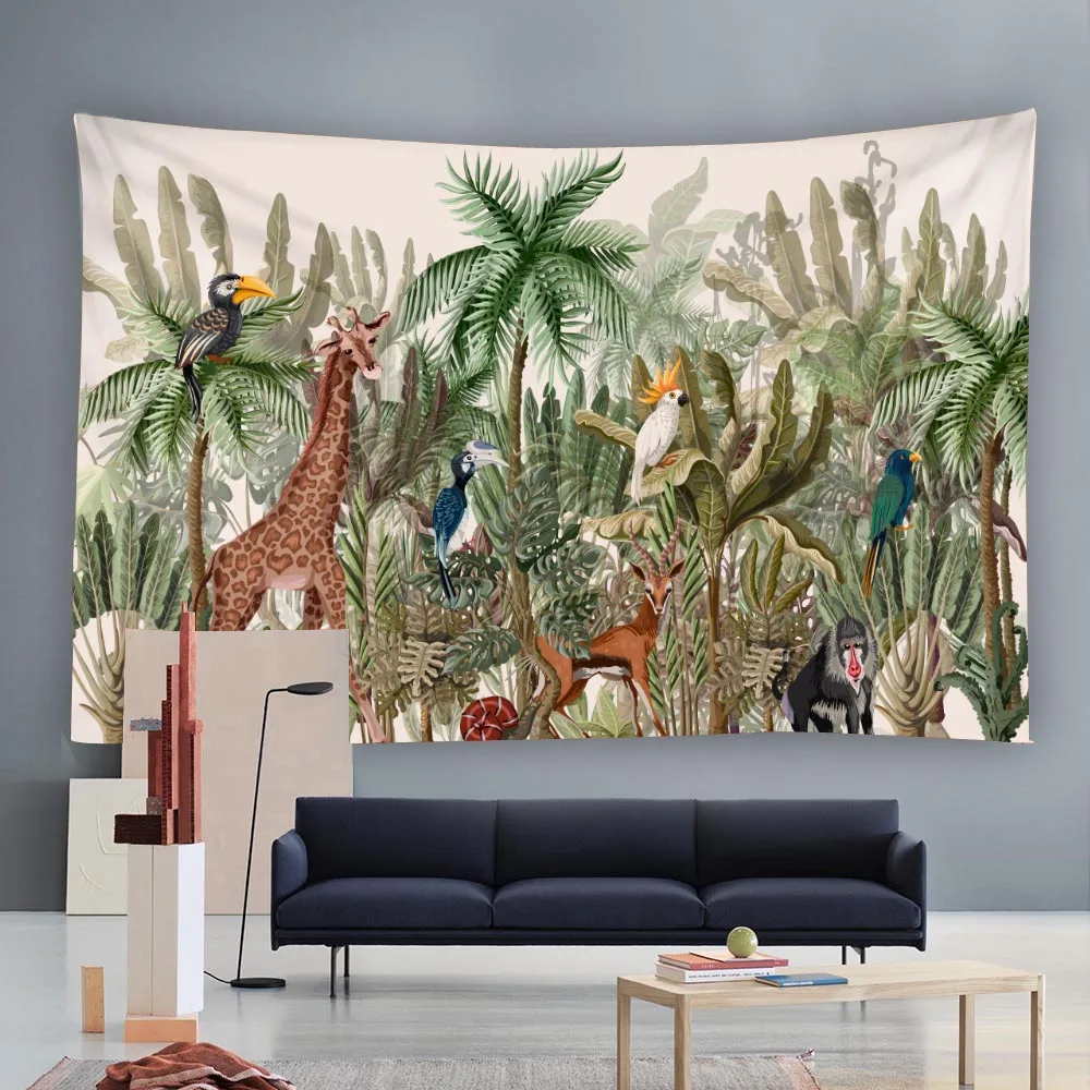 Tropical Rainforest Tapestry Animal Plant Wall Art Painting Tapestry Party Background Home Decoration Outdoor Picnic Mat
Tropical Rainforest Tapestry Animal Plant Wall Art Painting Tapestry Party Background Home Decoration Outdoor Picnic Mat