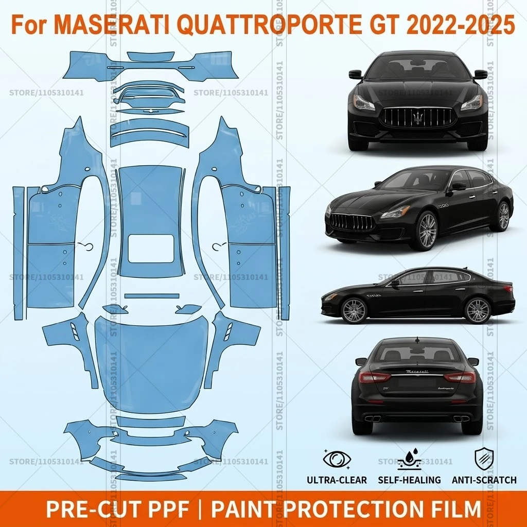 Pre-Cut Paint Protection Film PPF Transparent Bumper Protector Automotive Clear Car Film For Maserati Quattroporte GT 2022-2025
Pre-Cut Paint Protection Film PPF Transparent Bumper Protector Automotive Clear Car Film For Maserati Quattroporte GT 2022-2025