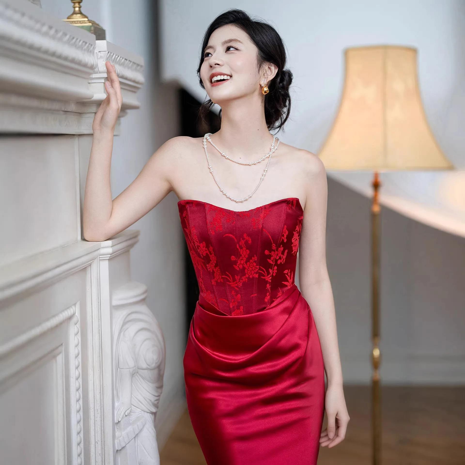 Ele Red Wedding Dr for Bride High Waist Me Fabric Evening Gown for Engagement Par Host Unique Wedding Dr
Ele Red Wedding Dr for Bride High Waist Me Fabric Evening Gown for Engagement Par Host Unique Wedding Dr