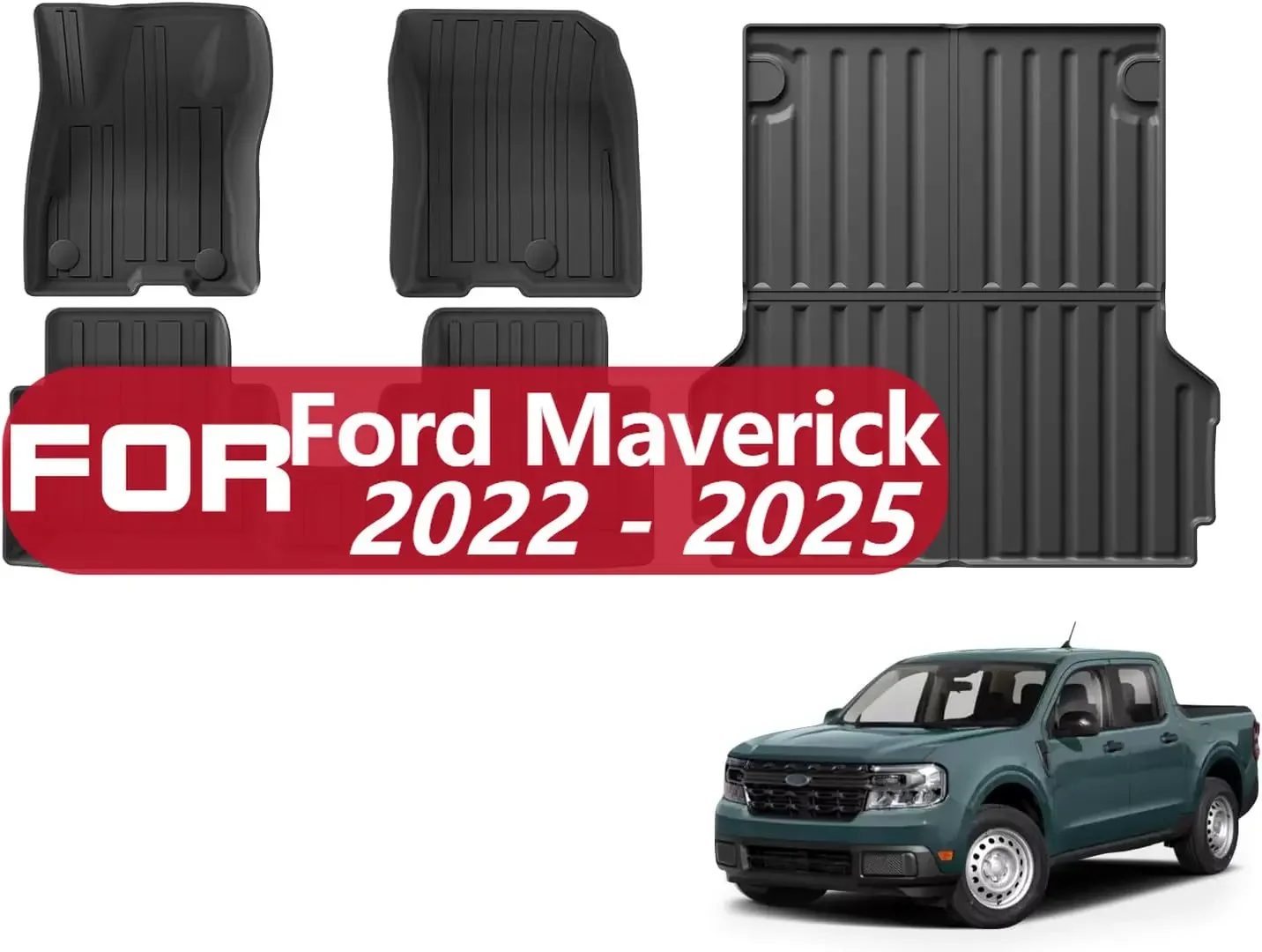 Коврики для грузовика 2022–202 годы Ford Maverick (подходит только для гибридных моделей) Всепогодные напольные вкладыши из ТПЭ Линия кровати
Коврики для грузовика 2022–202 годы Ford Maverick (подходит только для гибридных моделей) Всепогодные напольные вкладыши из ТПЭ Линия кровати
