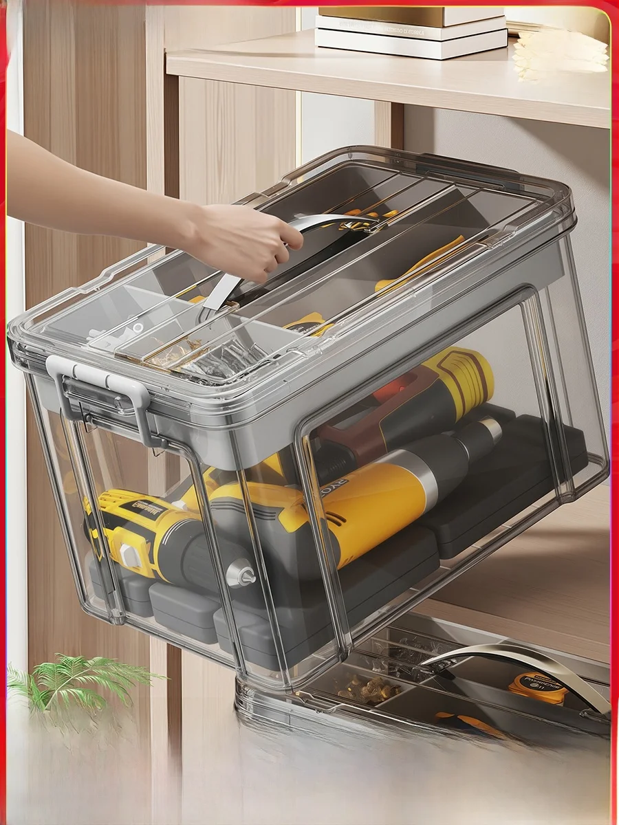 Transparent Double Layer Storage Box Multi-Functional Hardware Miscellaneous Parts Organizer Box Home Use Tool Chest
Transparent Double Layer Storage Box Multi-Functional Hardware Miscellaneous Parts Organizer Box Home Use Tool Chest