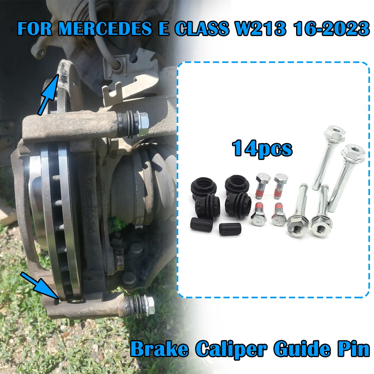 14pc Brake Caliper Cylinder Slider Guide Pin FOR MERCEDES E CLASS W213 2016-2023 For Disc Housing Bolts Bushing Boot Seal Kit
14pc Brake Caliper Cylinder Slider Guide Pin FOR MERCEDES E CLASS W213 2016-2023 For Disc Housing Bolts Bushing Boot Seal Kit
