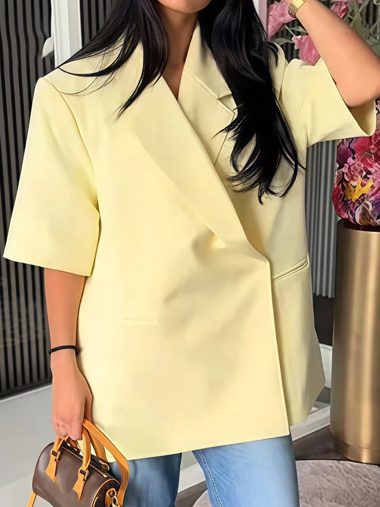 Casual Blazer Woman Sets Summer Spring Fashion Elegent Lapel Button Jacket Coat + Shorts Party Suit Simple Solid Color commuting
Casual Blazer Woman Sets Summer Spring Fashion Elegent Lapel Button Jacket Coat + Shorts Party Suit Simple Solid Color commuting