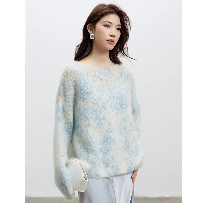 Женский свитер из мохера и шерсти, осенние новые мягкие градиентные бусины для ногтей, свободные трикотажные топы с бабочкой
Женский свитер из мохера и шерсти, осенние новые мягкие градиентные бусины для ногтей, свободные трикотажные топы с бабочкой