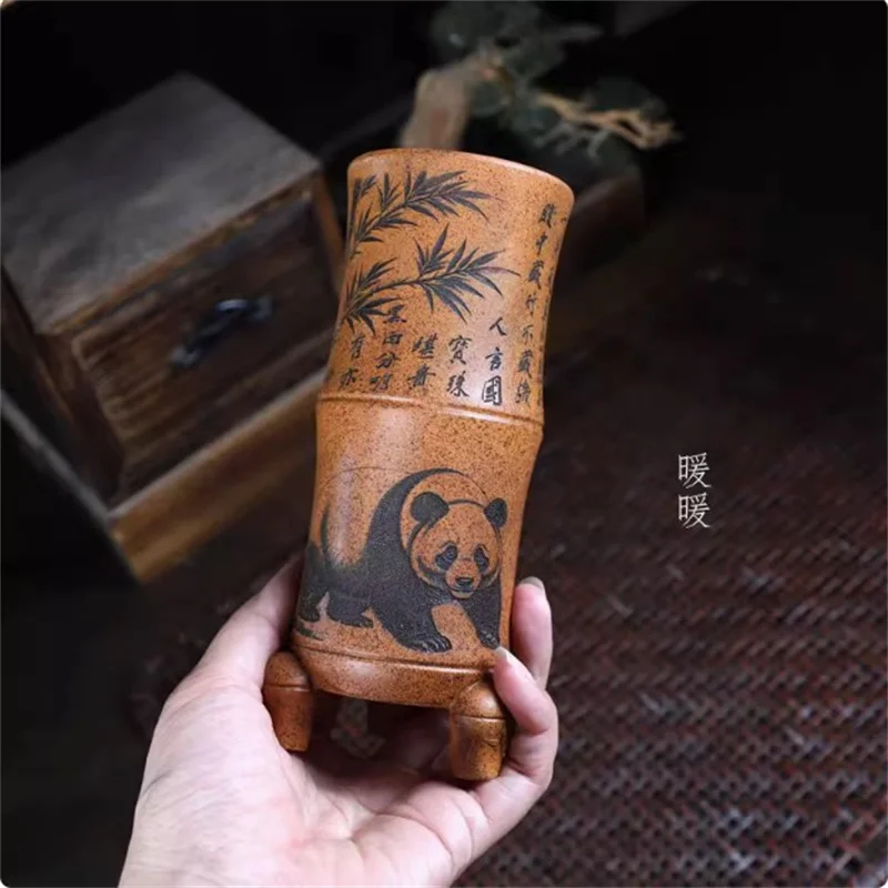 Small BamBoo Shape Bonsai Pot, Panda Carved Pattern,Mini Plant Pot,Purple Sand Vase,Home Indoor Decoration
Small BamBoo Shape Bonsai Pot, Panda Carved Pattern,Mini Plant Pot,Purple Sand Vase,Home Indoor Decoration