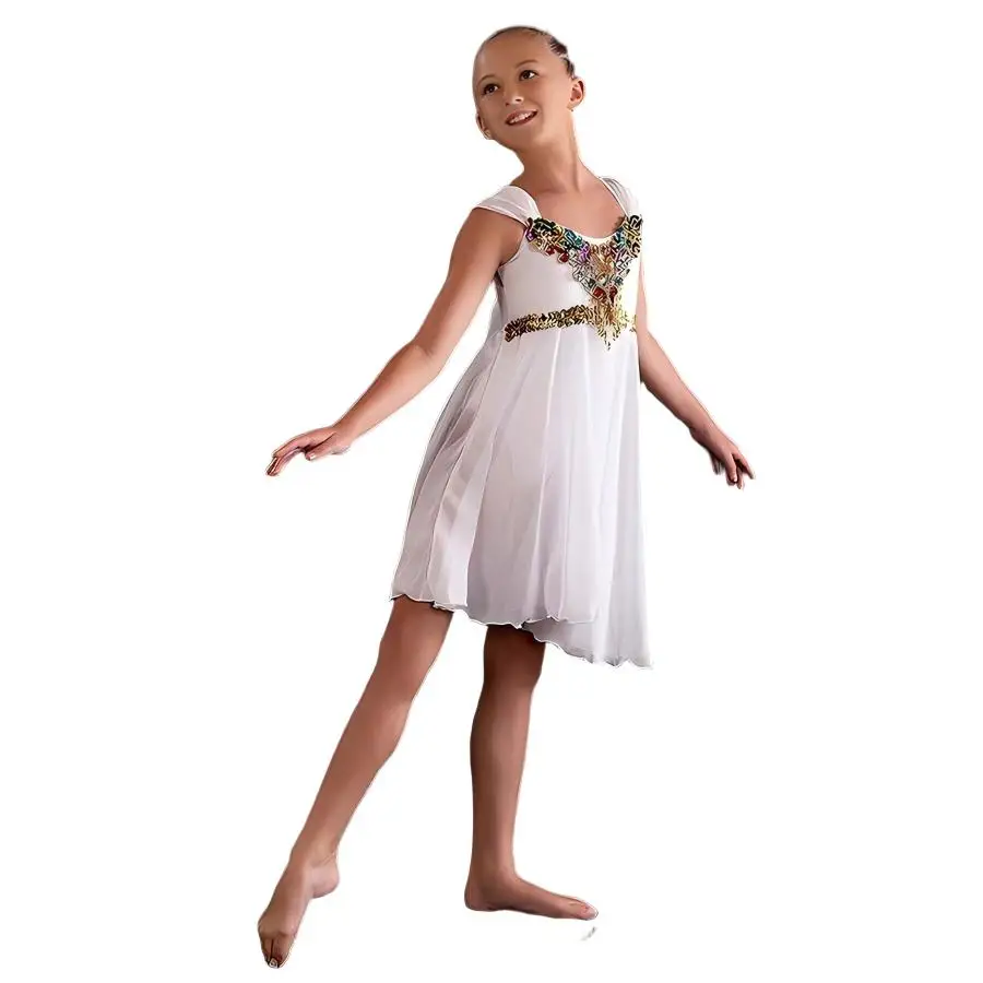 CLYFAN Kids Sequined Dance Dress Gold Waistband spandexon Skirt Lyrical Ballet Costume for Stage Competition
CLYFAN Kids Sequined Dance Dress Gold Waistband spandexon Skirt Lyrical Ballet Costume for Stage Competition