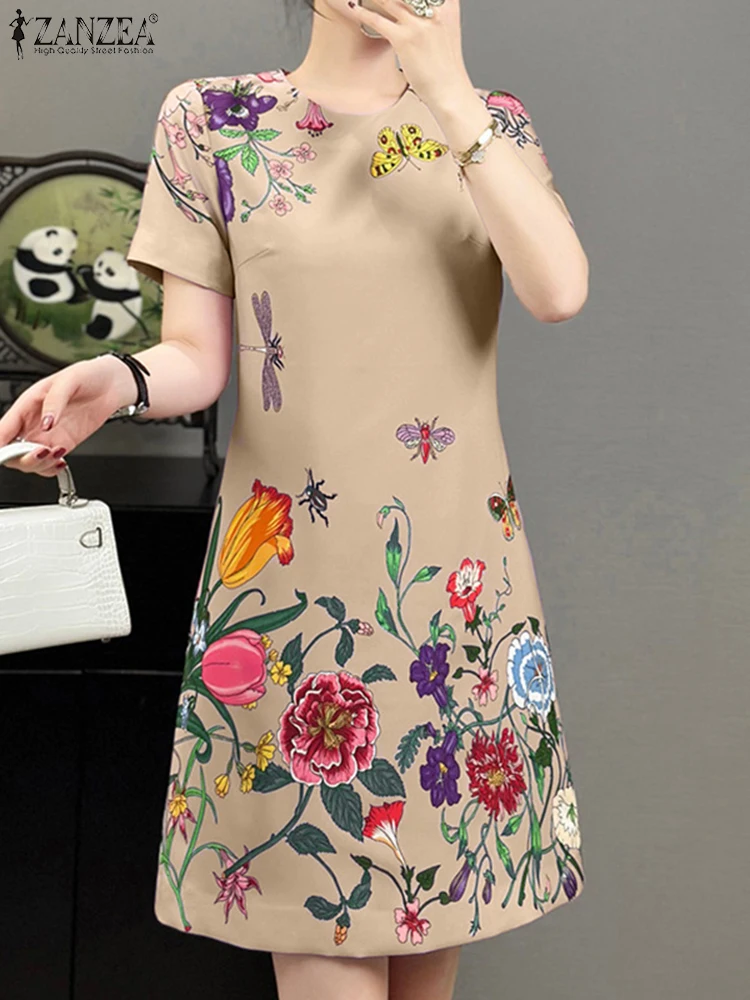 ZANZEA Summer Elegant Short Sleeve Party Work Sundress Women Floral Printed Dresses Bohemain Stylish Holiday Vestidos Kaftan
ZANZEA Summer Elegant Short Sleeve Party Work Sundress Women Floral Printed Dresses Bohemain Stylish Holiday Vestidos Kaftan