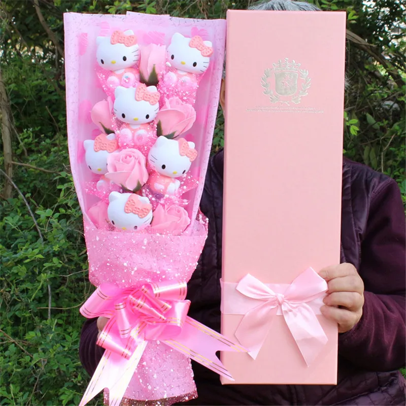 Kawaii Sanrio Hello Kitty Bouquet Flower Model Cartoon Soap Stuffed Doll Gift Box for Women 6Soap Rose Valentine's Day Gifts Toy
Kawaii Sanrio Hello Kitty Bouquet Flower Model Cartoon Soap Stuffed Doll Gift Box for Women 6Soap Rose Valentine's Day Gifts Toy
