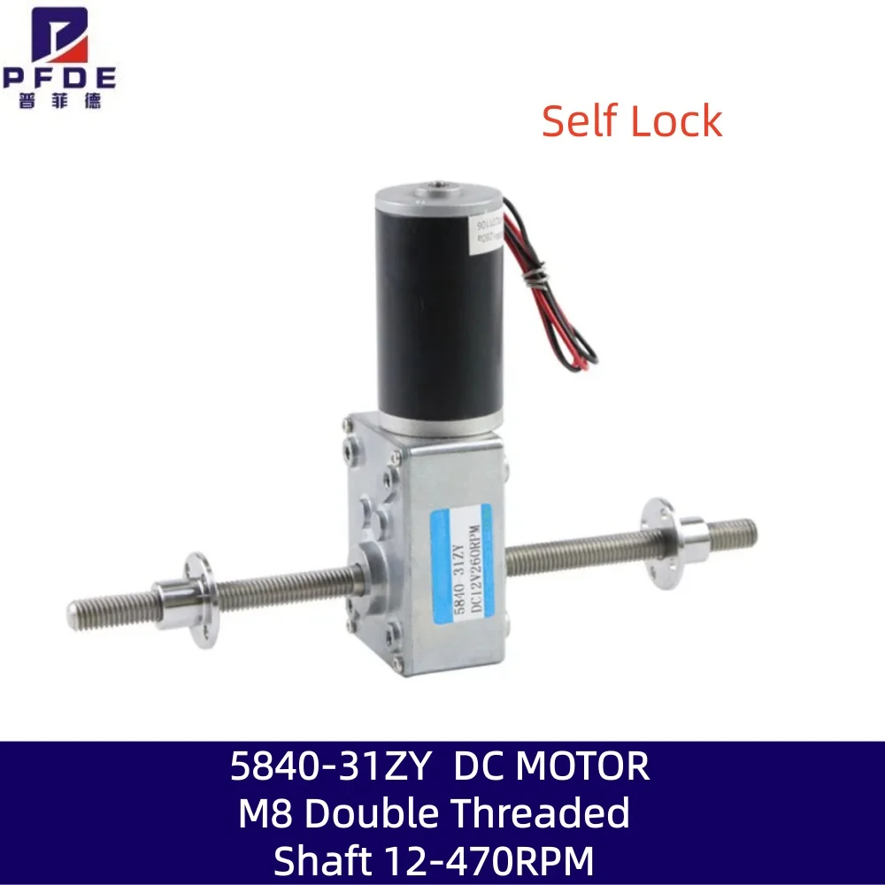 M8 Double Threaded Shaft 12-470RPM 5840-31zy Reversible Adjustable Speed Self Lock 12V 24V DC Worm Geared Motor With Flange
M8 Double Threaded Shaft 12-470RPM 5840-31zy Reversible Adjustable Speed Self Lock 12V 24V DC Worm Geared Motor With Flange