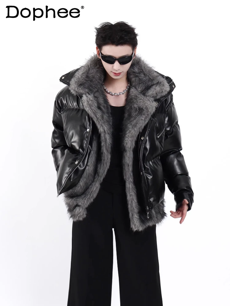 Модные мужские парки из двух предметов, новинка зимы 2025 года, высококачественные утолщенные теплые пальто с глянцевой поверхностью, модные парки с воротником из искусственного меха
Модные мужские парки из двух предметов, новинка зимы 2025 года, высококачественные утолщенные теплые пальто с глянцевой поверхностью, модные парки с воротником из искусственного меха