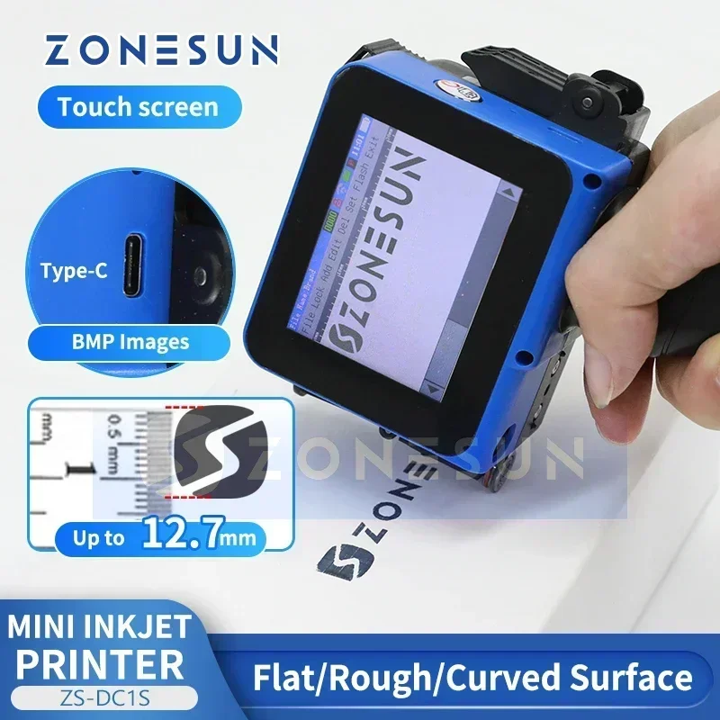 ZONESUN ZS-DC1S Handheld Inkjet Printer Mini Portable Date Coding Machine Touch Screen Type-C For Logo Barcode QR Code 12.7mm
ZONESUN ZS-DC1S Handheld Inkjet Printer Mini Portable Date Coding Machine Touch Screen Type-C For Logo Barcode QR Code 12.7mm