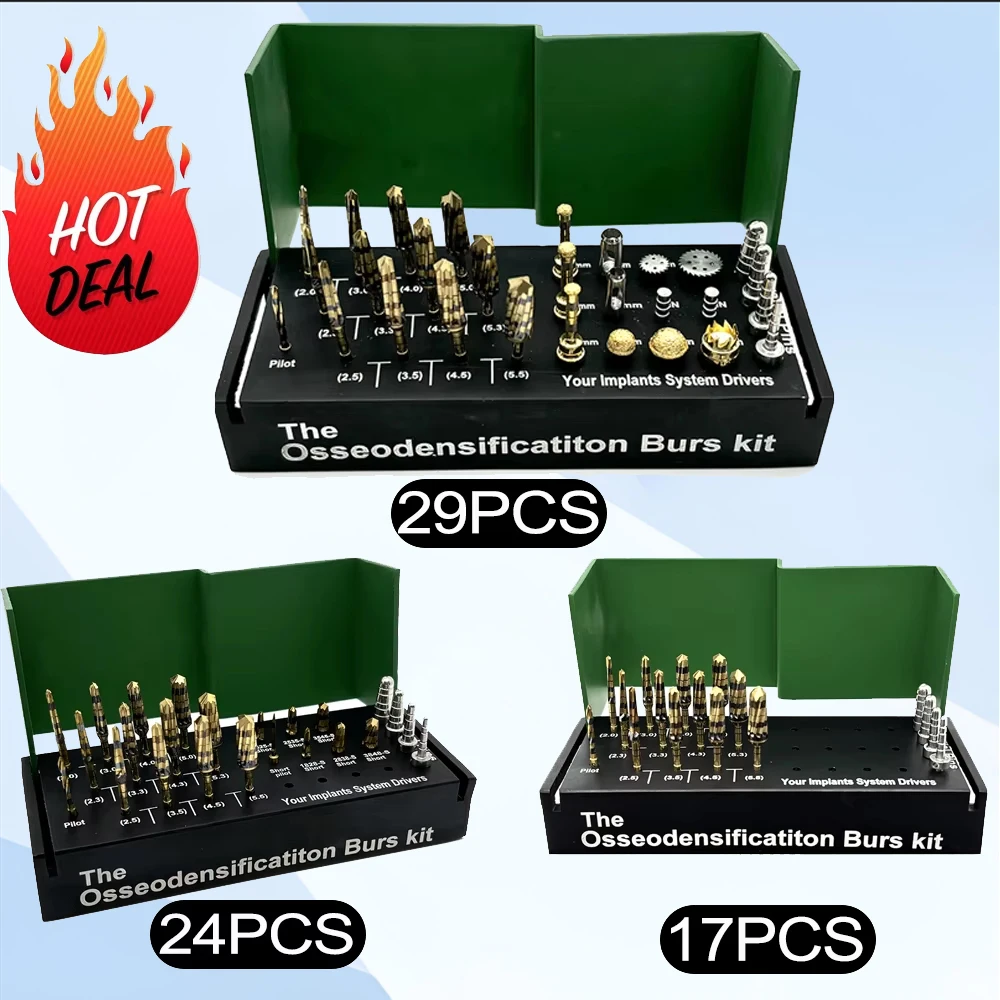 17/24/29Pcs Dental Osseodensification Burs Kit for Alveolotomy Implant System Drivers Drills Ridge Expansion Bone Cutting Tools
17/24/29Pcs Dental Osseodensification Burs Kit for Alveolotomy Implant System Drivers Drills Ridge Expansion Bone Cutting Tools