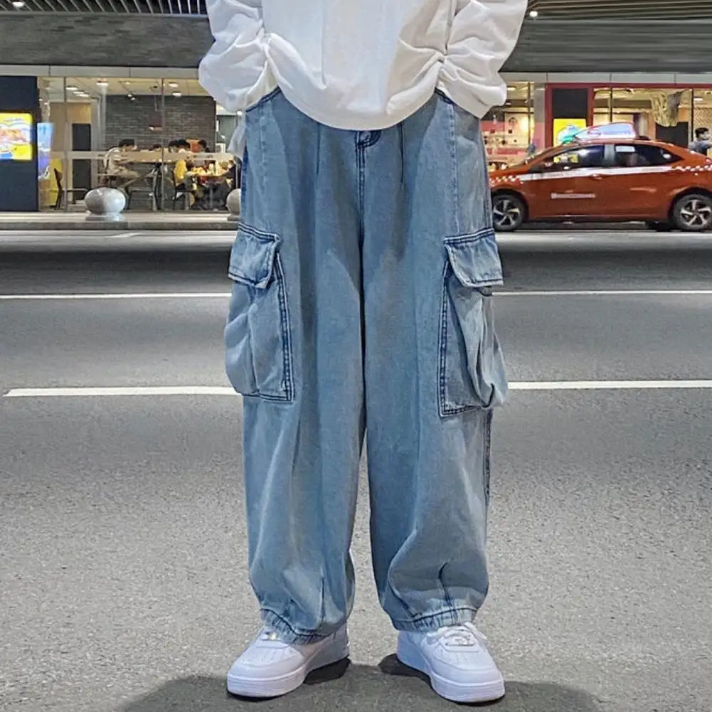 Men Summer Cargo Jeans Multi Pockets Straight Wide Leg Denim Pants Retro Loose Fit Denim Trousers Streetwear
Men Summer Cargo Jeans Multi Pockets Straight Wide Leg Denim Pants Retro Loose Fit Denim Trousers Streetwear