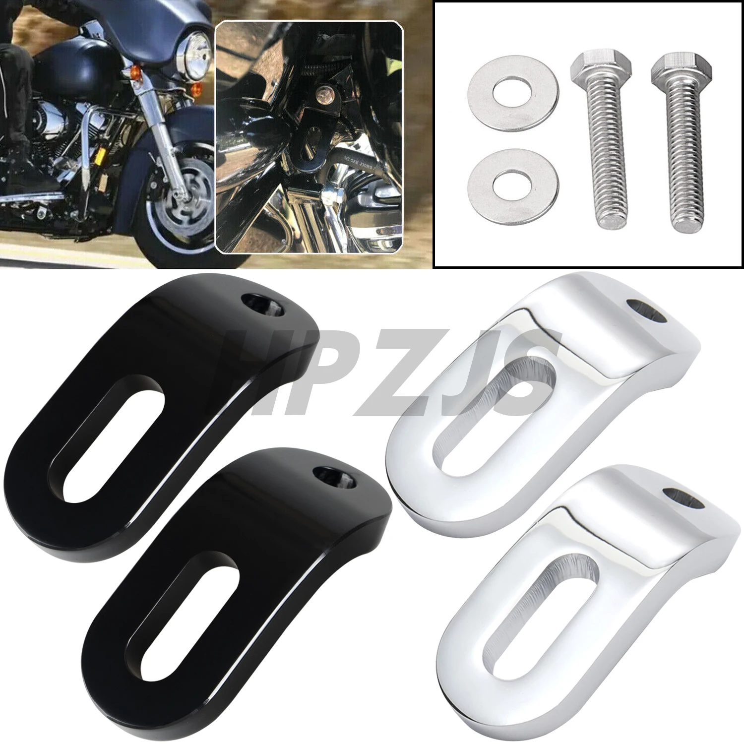 For Harley Touring Electra Street Road Glide King FLHR 1995-2017 Black/Chrome Aluminum Motorcycle Touchless Tie-Downs Brackets
For Harley Touring Electra Street Road Glide King FLHR 1995-2017 Black/Chrome Aluminum Motorcycle Touchless Tie-Downs Brackets