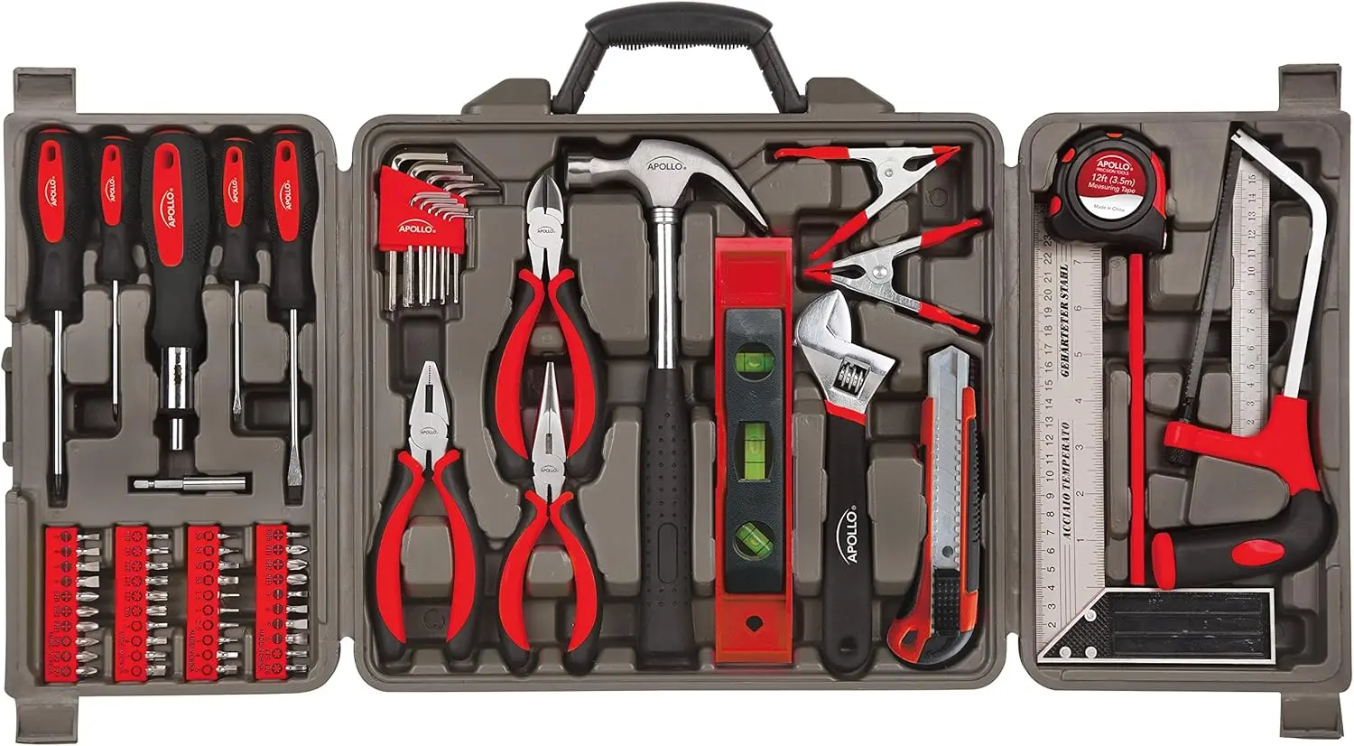 71-Piece Household Tool Set with Clamp, Hacksaw, Square, Screwdrivers & Pliers for Home Repairs & DIY
71-Piece Household Tool Set with Clamp, Hacksaw, Square, Screwdrivers & Pliers for Home Repairs & DIY