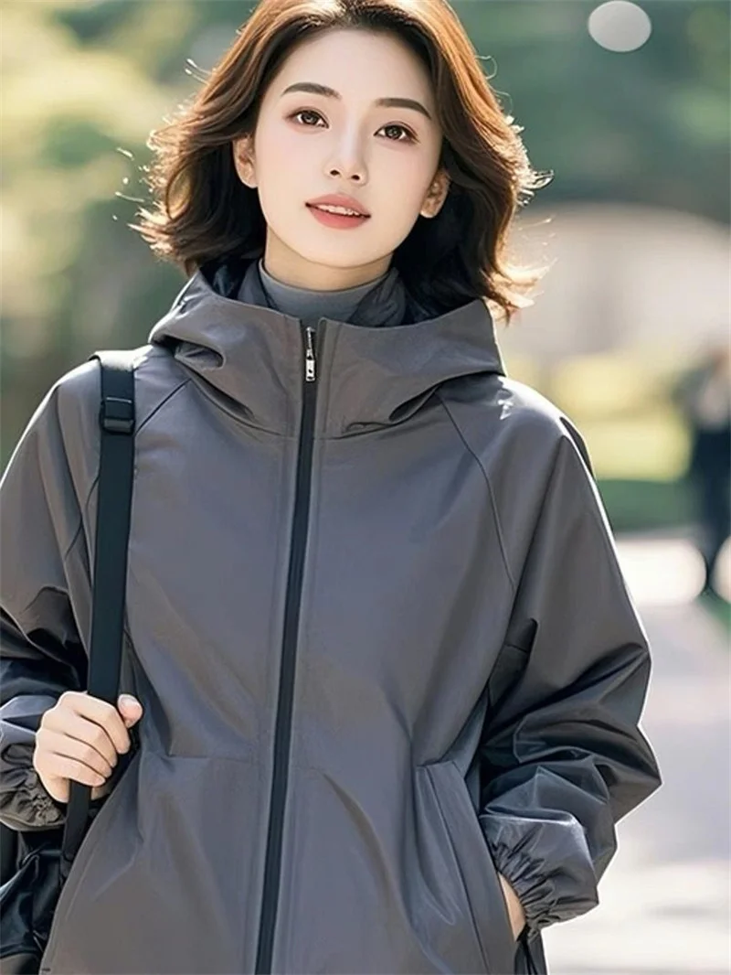 2025 Spring Casual Cool And Stylish Personality Grey Hooded Thin Jacket Super Popular High-end Ladies' Western-style Top
2025 Spring Casual Cool And Stylish Personality Grey Hooded Thin Jacket Super Popular High-end Ladies' Western-style Top