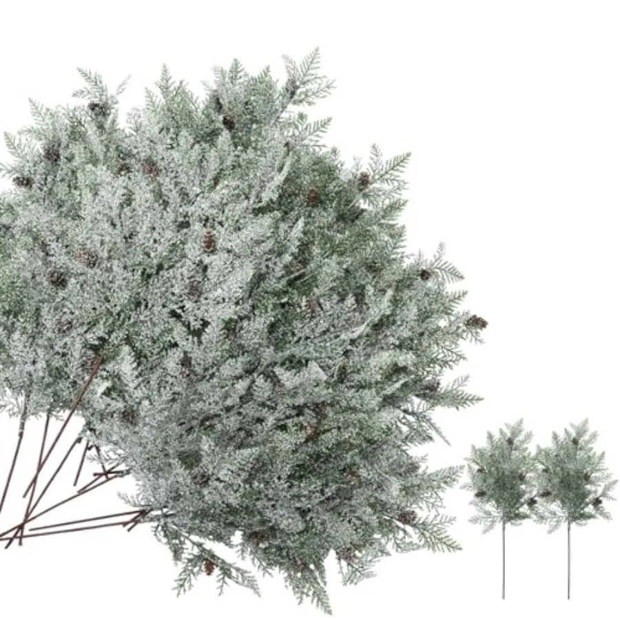 24 Pcs 18 Inch Large Christmas Snowy Artificial Cedar Picks with Pine Cones Frosted Pine Branches Faux Christmas Tree Picks and
24 Pcs 18 Inch Large Christmas Snowy Artificial Cedar Picks with Pine Cones Frosted Pine Branches Faux Christmas Tree Picks and