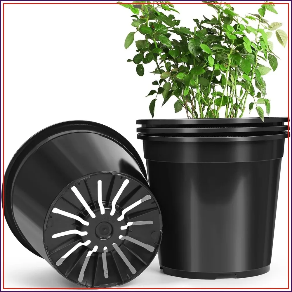 4-Pack 10 Gallon Plant Pots with Drainage Holes, Heavy Duty Plastic Nursery Containers for Indoor Outdoor Gardening
4-Pack 10 Gallon Plant Pots with Drainage Holes, Heavy Duty Plastic Nursery Containers for Indoor Outdoor Gardening
