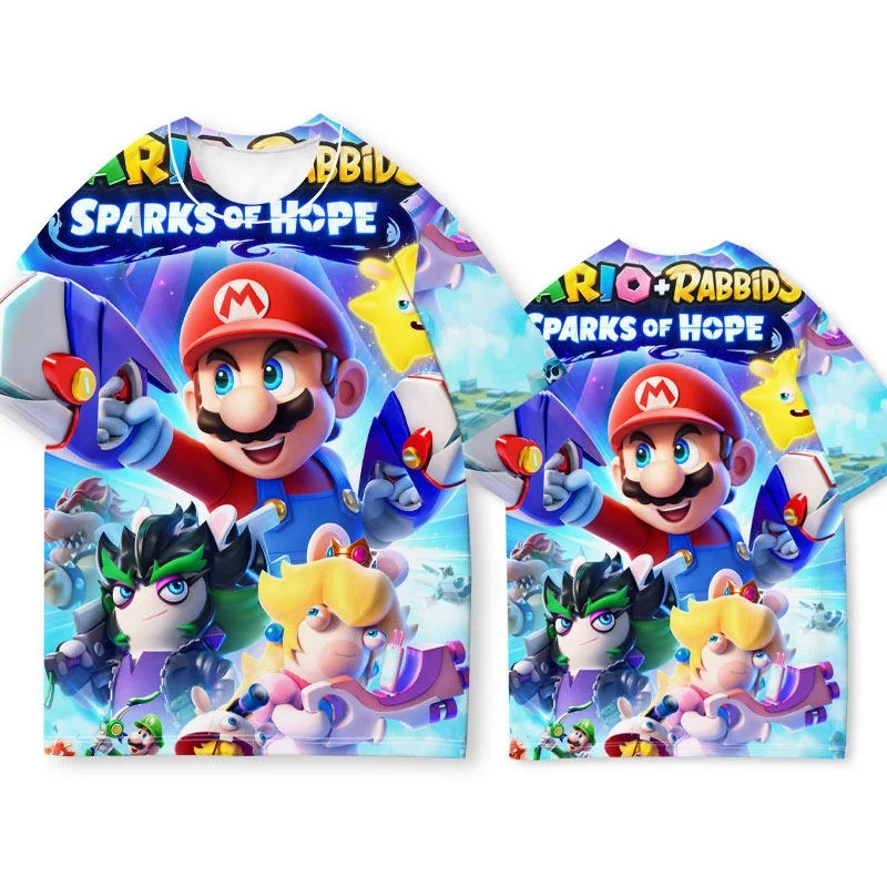 Хит продаж 2026: Летняя футболка с полным принтом Mario + Rabbids Sparks of Hope для мужчин, женщин и детей, повседневная уличная одежда с игровыми персонажами
Хит продаж 2026: Летняя футболка с полным принтом Mario + Rabbids Sparks of Hope для мужчин, женщин и детей, повседневная уличная одежда с игровыми персонажами