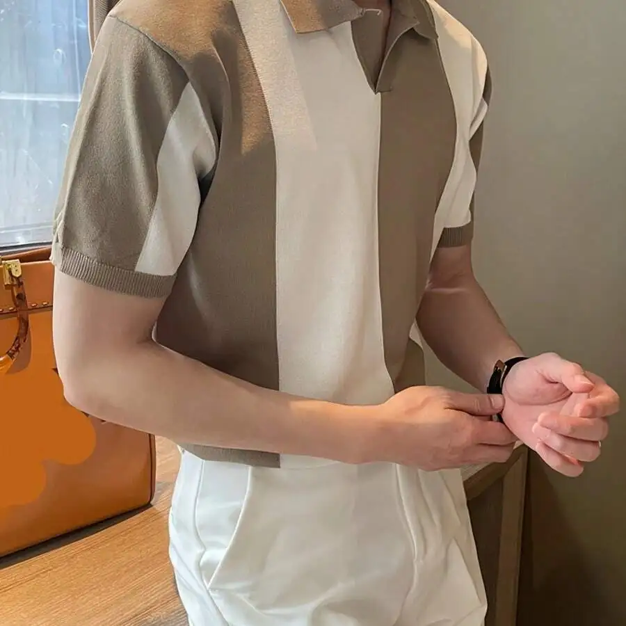 Mens Color Block Short Sleeve Shirt - Breathable Stretch Knit, Regular Fit Casual Summer Top
Mens Color Block Short Sleeve Shirt - Breathable Stretch Knit, Regular Fit Casual Summer Top