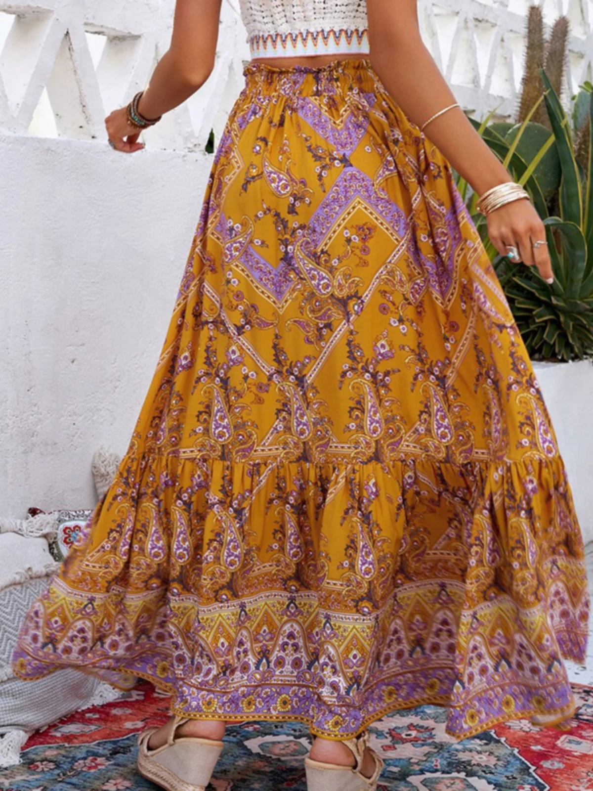 Bohemian Print High Waist Long Skirt Summer Vacation Beachwear plus Size Women's A-Line Midi Skirt Street Style Polyester
Bohemian Print High Waist Long Skirt Summer Vacation Beachwear plus Size Women's A-Line Midi Skirt Street Style Polyester