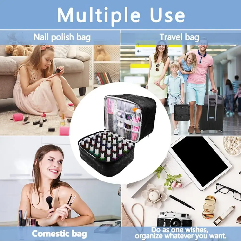 New 30 Grids Nail Organizer PU Nylon Double Layer Manicure Bag Handbag with Handle Cosmetic Organizer Bag Nail Polish Gel
New 30 Grids Nail Organizer PU Nylon Double Layer Manicure Bag Handbag with Handle Cosmetic Organizer Bag Nail Polish Gel