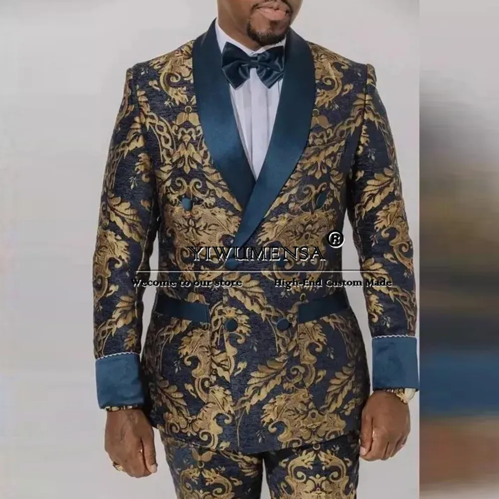 Floral African Suits For Men Double Breasted Jacket With Pants 2 Piece Wedding Groom Tuxedo Customized Man Business Blazer 2025
Floral African Suits For Men Double Breasted Jacket With Pants 2 Piece Wedding Groom Tuxedo Customized Man Business Blazer 2025
