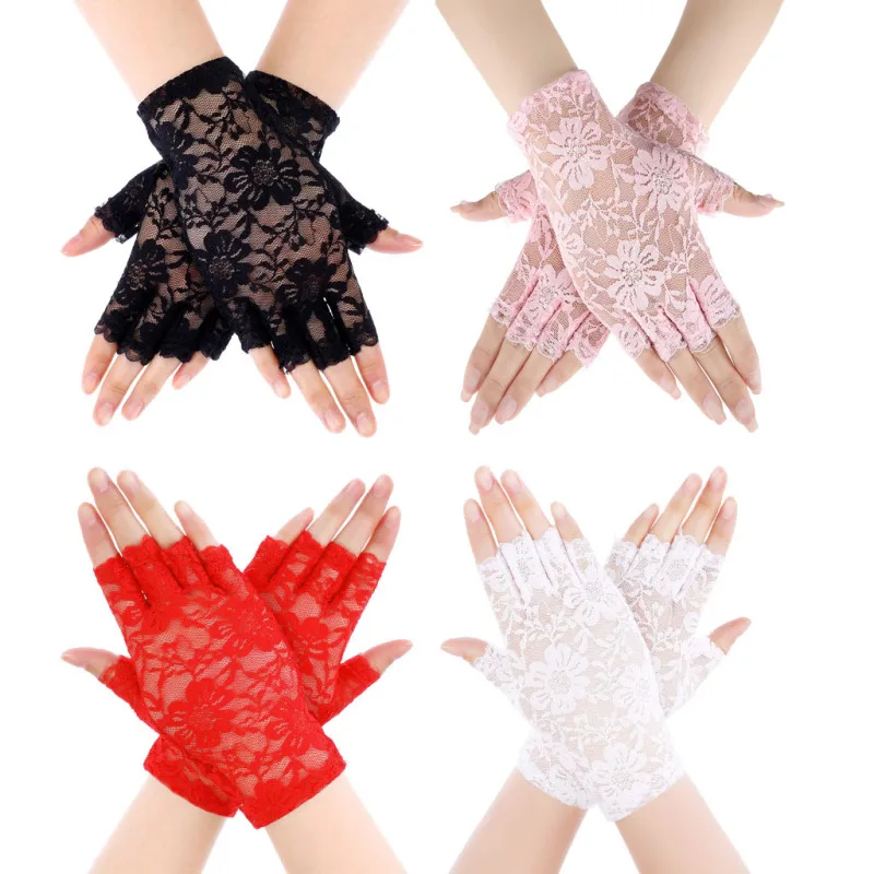 Women Sexy Lace Flowers Breathable Half Finger Gloves Thin Mesh Transparent Stage Performance Retro Style Fashionable Personalit
Women Sexy Lace Flowers Breathable Half Finger Gloves Thin Mesh Transparent Stage Performance Retro Style Fashionable Personalit