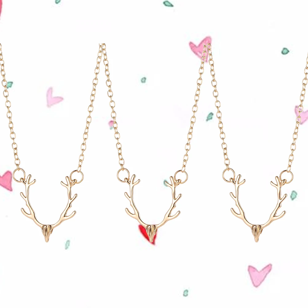 3pcs Christmas Elk Pendant Necklaces Elegant Jewelry Accessories Antler Design Gift Idea Xmas Party Banquet Necklace
3pcs Christmas Elk Pendant Necklaces Elegant Jewelry Accessories Antler Design Gift Idea Xmas Party Banquet Necklace