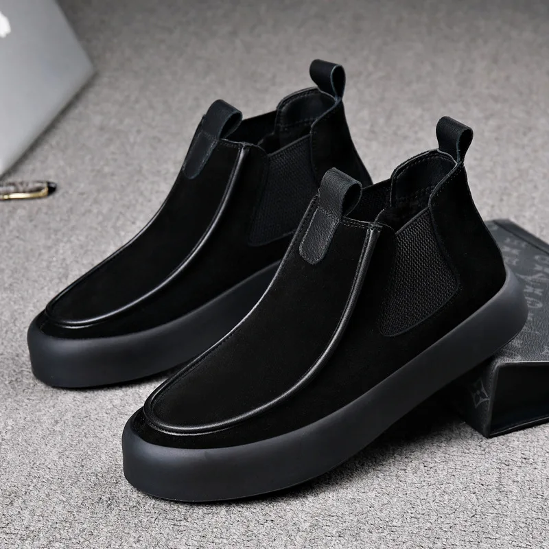 mens fashion chelsea boots brand designer shoes cow suede leather flats platform boot black tide cowboy ankle botas hombre male
mens fashion chelsea boots brand designer shoes cow suede leather flats platform boot black tide cowboy ankle botas hombre male