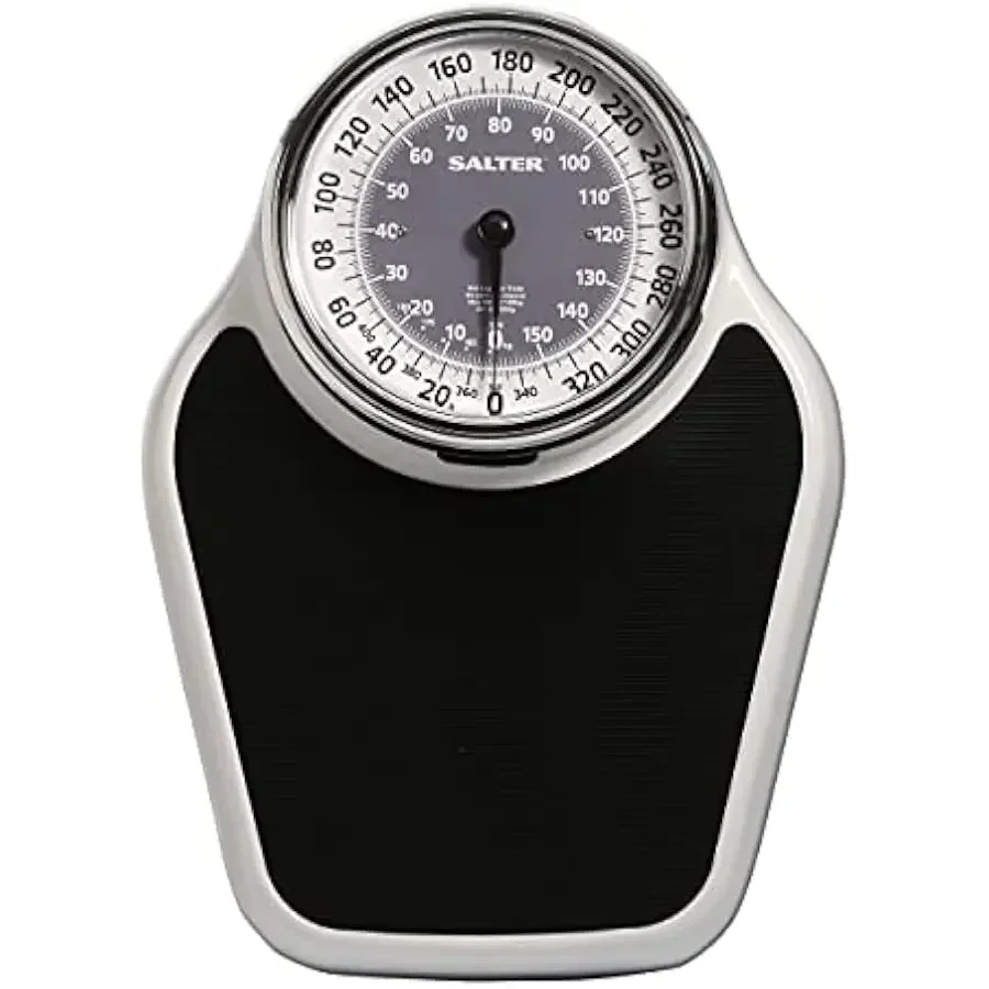 Salter Pro-Helix Professional Oversized Bathroom Scale with Black Vinyl Anti-Slip Bath Mat, 400 LB Capacity, Analog Scale, 18.25
Salter Pro-Helix Professional Oversized Bathroom Scale with Black Vinyl Anti-Slip Bath Mat, 400 LB Capacity, Analog Scale, 18.25