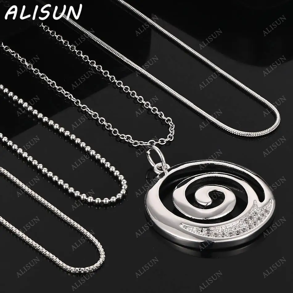 ALISUN 40-75cm 925 Sterling Silver Round Pendant Necklace For Women Men Charm Trend Birthday Gifts Fashion Party Fine Jewelry
ALISUN 40-75cm 925 Sterling Silver Round Pendant Necklace For Women Men Charm Trend Birthday Gifts Fashion Party Fine Jewelry