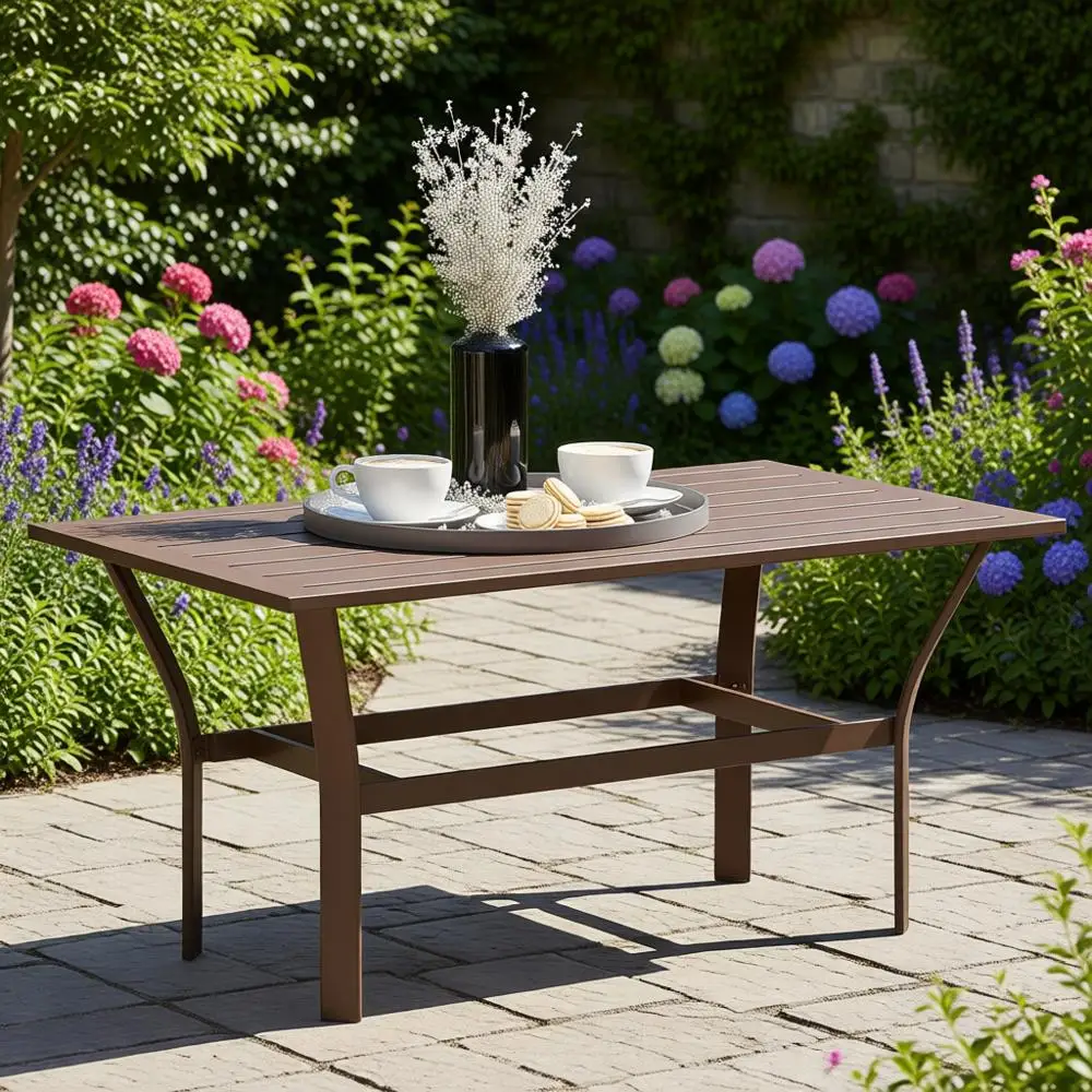 All-Weather Resin Metal Outdoor Coffee Table, Brown, for Patio, Garden, Balcony, Backyard
All-Weather Resin Metal Outdoor Coffee Table, Brown, for Patio, Garden, Balcony, Backyard