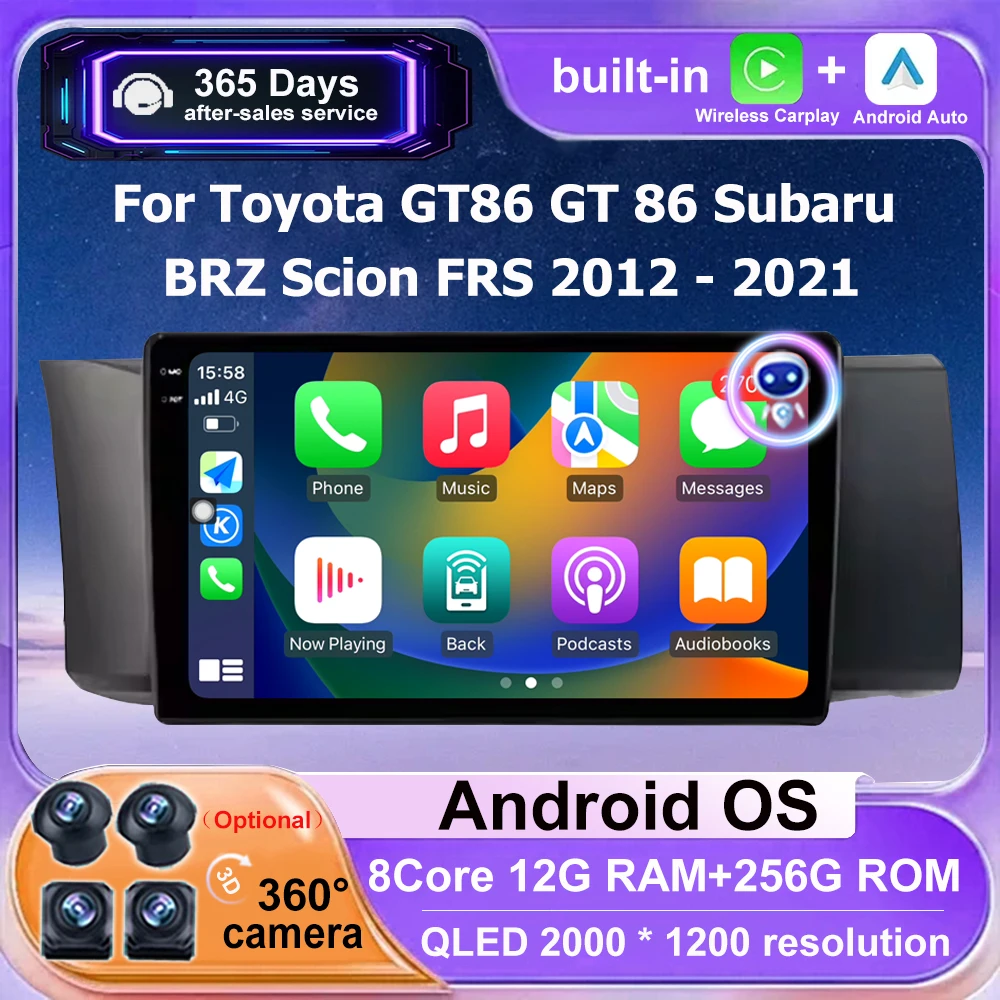 Автомагнитола Android 16 с CarPlay для Toyota GT86, Subaru BRZ, Scion FRS 2012-2021 (левый руль), GPS, мультимедийный плеер, Bluetooth, DSP
Автомагнитола Android 16 с CarPlay для Toyota GT86, Subaru BRZ, Scion FRS 2012-2021 (левый руль), GPS, мультимедийный плеер, Bluetooth, DSP