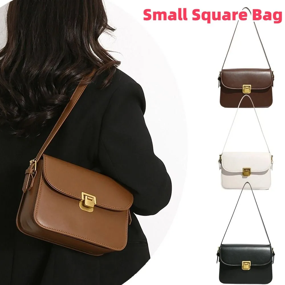 Portable Vintage Buckle Shoulder Bag Solid Color PU Leather Small Square Bag Leisure Cuasal Women's Armpit Bag Girls
Portable Vintage Buckle Shoulder Bag Solid Color PU Leather Small Square Bag Leisure Cuasal Women's Armpit Bag Girls