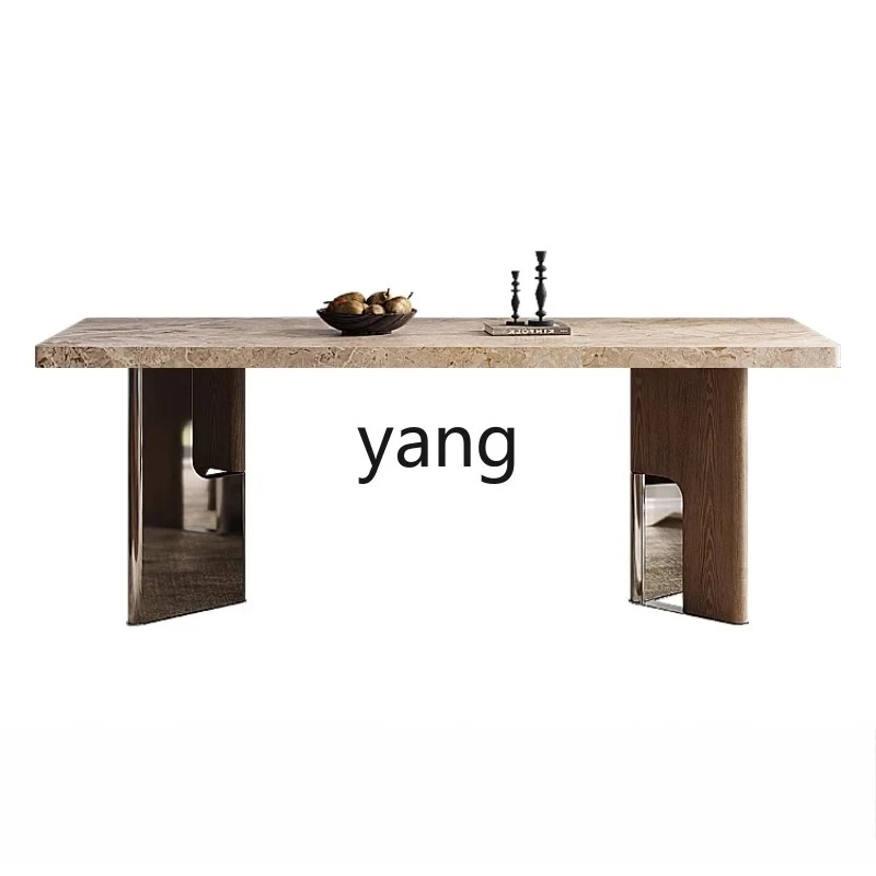 LMMFrench retro travertine rock slab dining table and chair combination long hanging antique dining table
LMMFrench retro travertine rock slab dining table and chair combination long hanging antique dining table