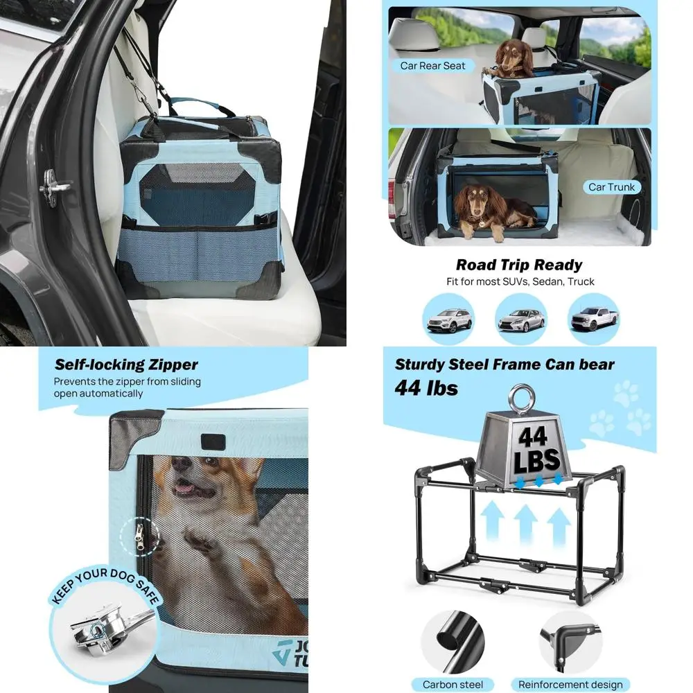 Portable 20 Inch Foldable Dog Crate for Travel, Suitable for Small Dogs up to 18 lbs, Soft Crate for Cats and Puppies
Portable 20 Inch Foldable Dog Crate for Travel, Suitable for Small Dogs up to 18 lbs, Soft Crate for Cats and Puppies