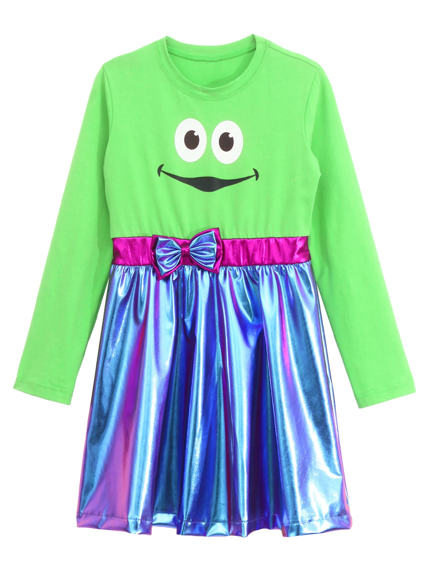 Kids Girls Cartoon Print Metallic Shiny A Line Dress Waist Bow Decor Sparkly Costume for Halloween Trick or Treat Party
Kids Girls Cartoon Print Metallic Shiny A Line Dress Waist Bow Decor Sparkly Costume for Halloween Trick or Treat Party