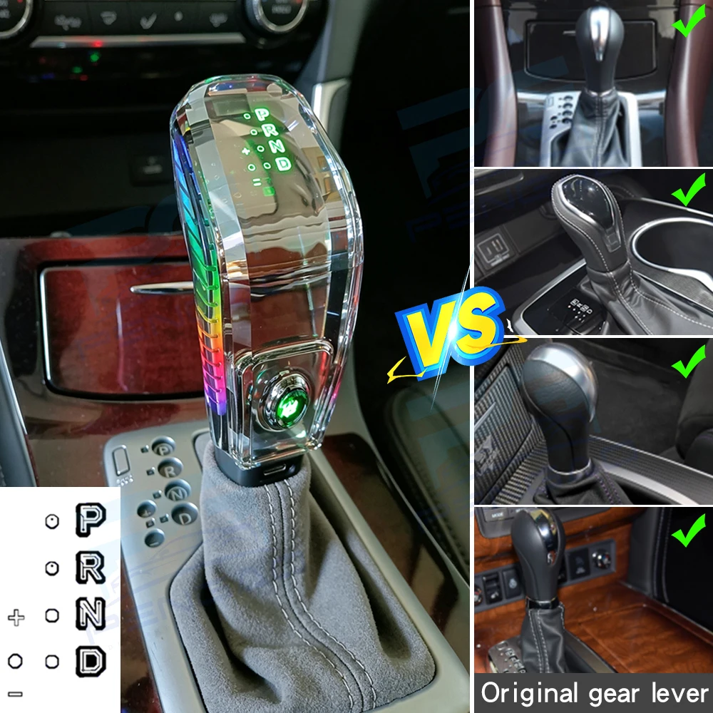 For Infiniti QX60 Q50 QX80 EX EX35 FX For Nissan Maxima Fuga LED lamp Crystal Gear Shift Knob car transmission modification
For Infiniti QX60 Q50 QX80 EX EX35 FX For Nissan Maxima Fuga LED lamp Crystal Gear Shift Knob car transmission modification