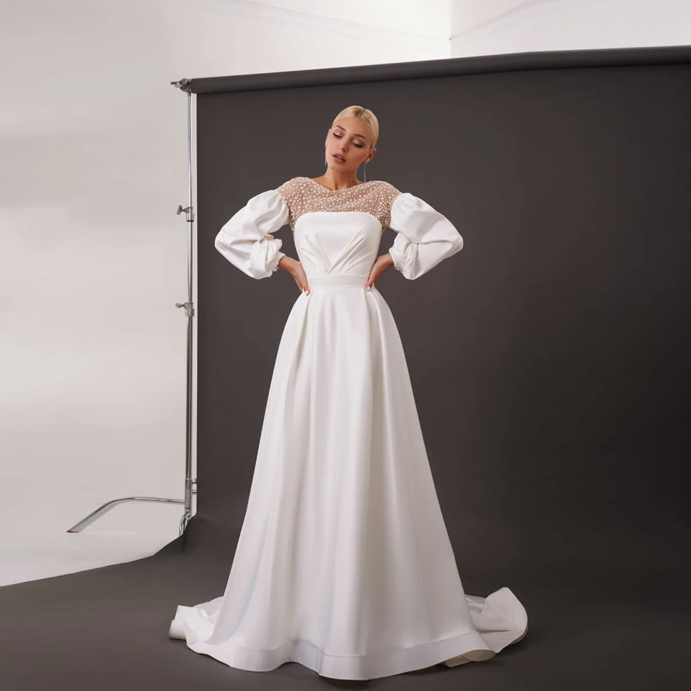 Wedding Dress Scoop Neck With Long Sleeve Sweep Train A Line Button Back Floor Length Bohemian Bridal Gown Simple Custom Vestido
Wedding Dress Scoop Neck With Long Sleeve Sweep Train A Line Button Back Floor Length Bohemian Bridal Gown Simple Custom Vestido