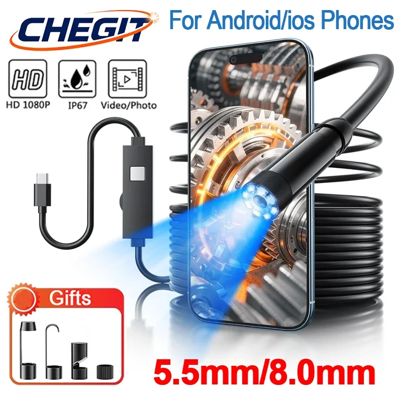 5.5mm 8mm Endoscope Camera 1080 HD TypeP-C Borescope Inspection Camera Waterproof Micro IP67 Endoscopic for Android Mobile
5.5mm 8mm Endoscope Camera 1080 HD TypeP-C Borescope Inspection Camera Waterproof Micro IP67 Endoscopic for Android Mobile