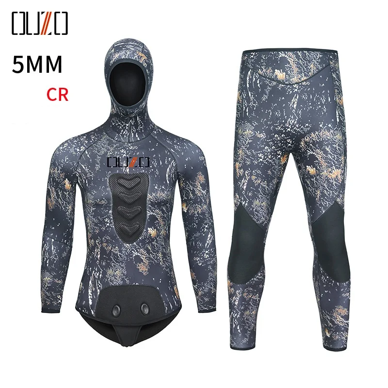 Men's 5mm Diving Suit Split OUZO Japan CR Thickened Cold Proof Warm Free Diving Swimsuit Camouflage Fishing Suit Jacket and Pant
Men's 5mm Diving Suit Split OUZO Japan CR Thickened Cold Proof Warm Free Diving Swimsuit Camouflage Fishing Suit Jacket and Pant